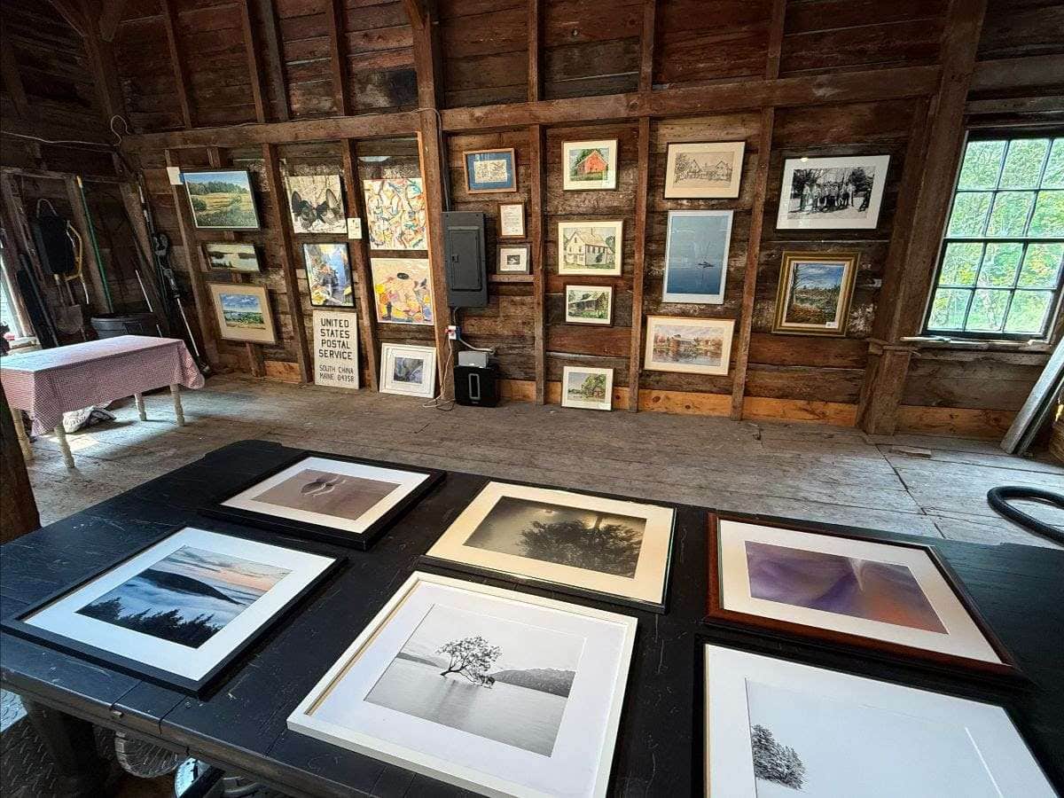 Framed artwork on display at the Made in China art exhibition